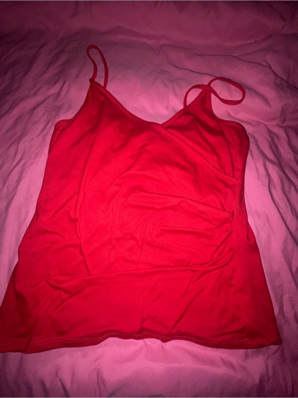 Red Spaghetti Strap Cami Tank Top